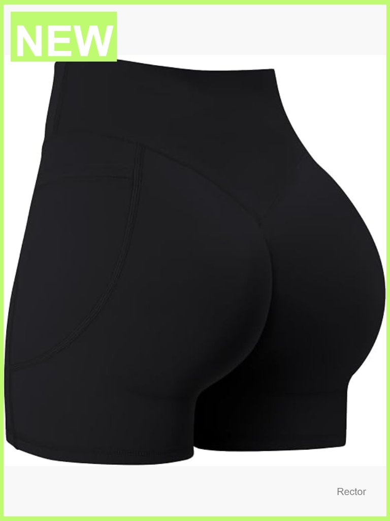 Butt Lifting Scrunch Bike Shorts 4" High Waist Yoga Pockets